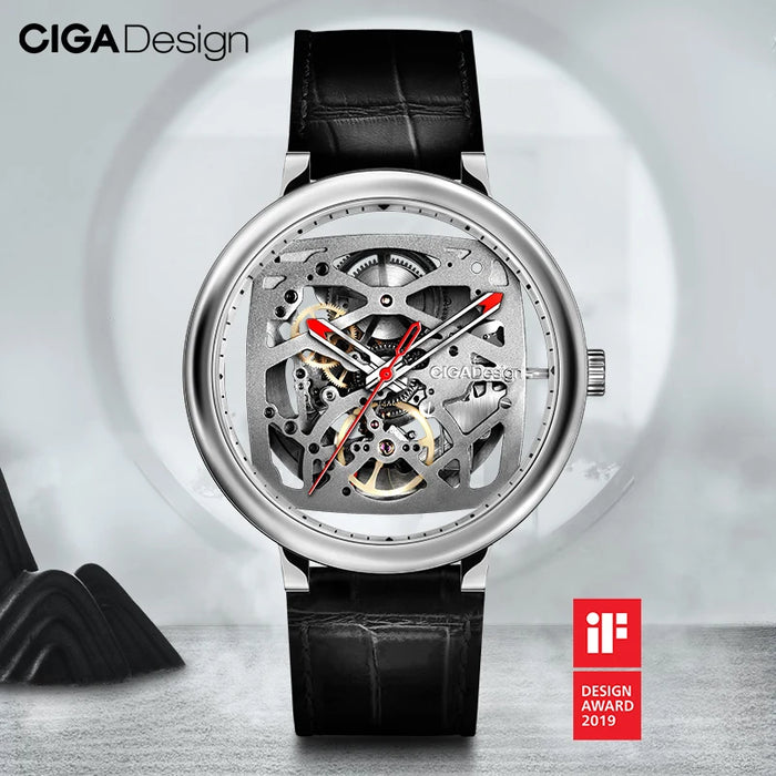 CIGA Design Skeleton Watch Men Automatic Mechanical Wrist Watches 316L Stainless Steel Case Sapphire Crystal Timepiece Unisex