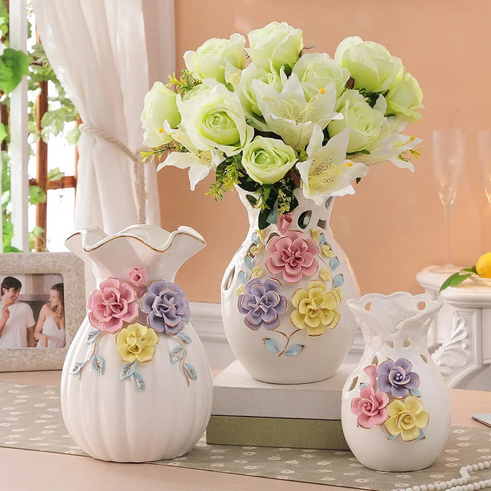 CX Jingdezhen Ceramic Vase Decoration Living Room Decorative Flower Arrangement Dried Porcelain