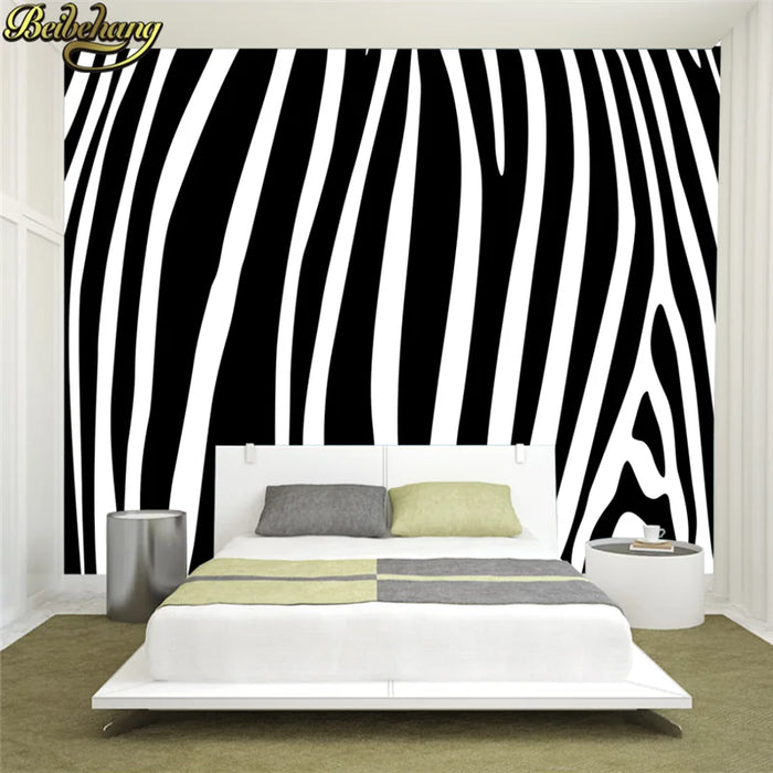 custom papel de parede Black white fashion zebra wallpaper mural wallpaper mural large bedroom living room backdrop 3D Stickers