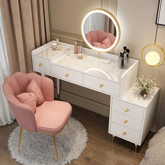 TT Nordic Light Luxury Dressing Table Bedroom Modern Minimalist Makeup Table Women's Ins Style Small Apartment Storage Cabinet