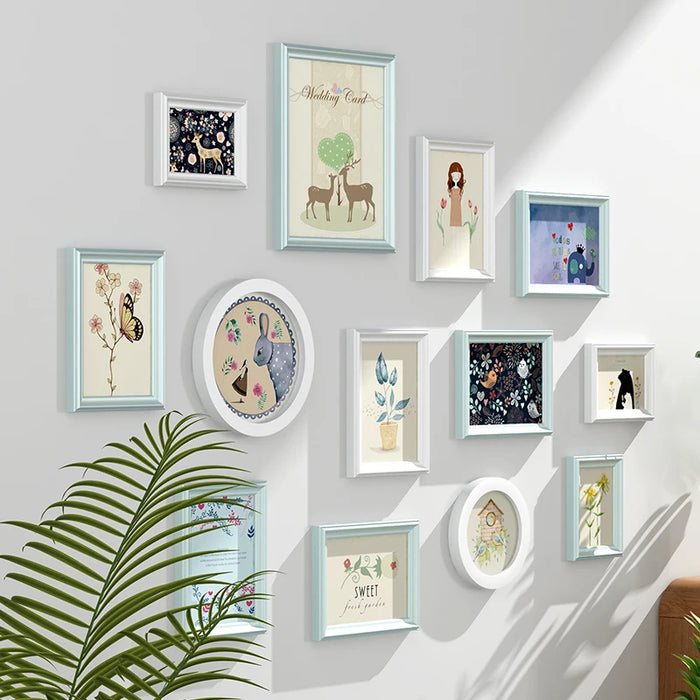 TT Small Photo Frame Printing Wall-Mounted Custom Photo Frame Decorative Creative Album Wall Punch-Free Frame Combination