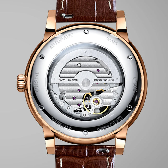 2022 LOBINNI Men's Watch Retro Business Automatic Mechanical Watch Miyota 821A Movement 50 Water Resistant Sapphire Wrist Watch