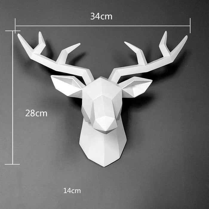 Home Decoration Accessories,3D Deer Head,Statue,Sculpture,Wall Decor,Animal Figurine Miniature,Modern,Living Room,Decorative Art