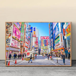 Akihabara Skyline Landscape Poster Wall Art Canvas Printing Japan Street Pictures for Living Room Decor Unframed