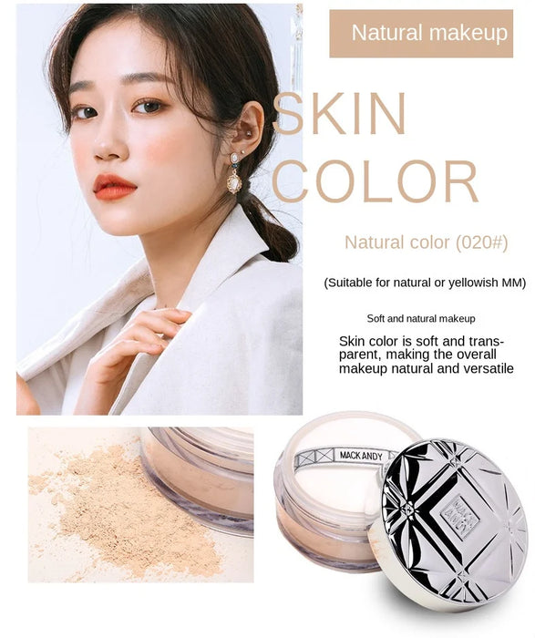 zq  Face Powder Heart Transparent Powder Moisturizing and Waterproof Oil Control Brightening Concealer Finishing Powder