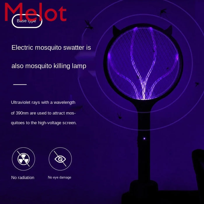 Luxury Electric Mosquito Swatter Rechargeable Household Powerful Mosquito Killing Lamp Two-in-One Mosquito Swatter Power Swatter