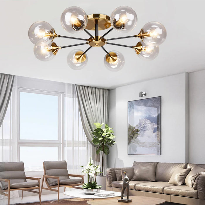 Postmodern LED chandelier ceiling Glass ball lamps Nordic hanging lights bedroom living room  restaurant lighting fixtures