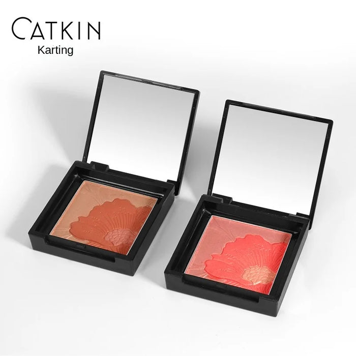 TT Catkin Magic Flower Bright Color Rouge Petals Blush Side Shadow Brightening Skin Color Orange Pearl with Brush Portable