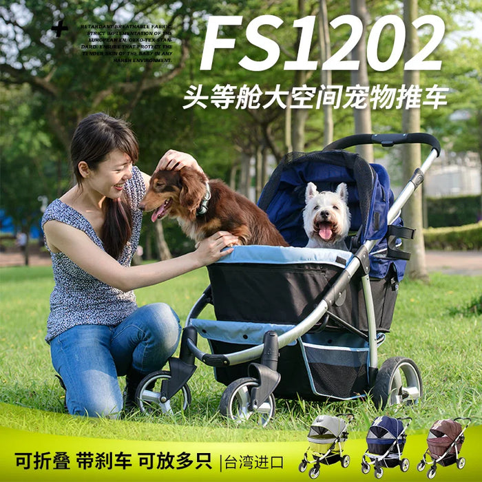 TT Dog Stroller Pet plus-Sized Can Hold More than Poodle Cat Folding Fs1202 First Class Cabin