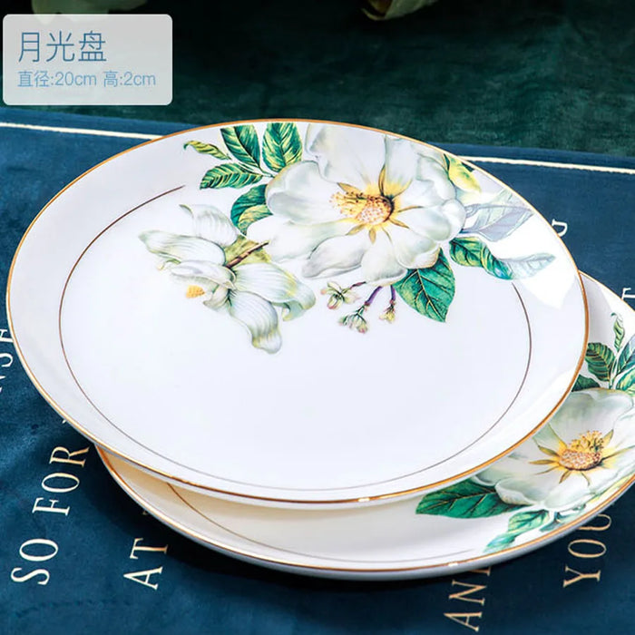 60 Heads jingdezhen ceramics Dinner chinese dishes Tableware Rice Bowl Soup Bowl Salad Bowl tablewar dish set Dinnerware Sets