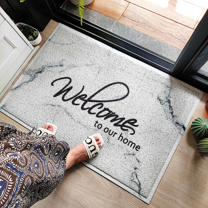 Welcome Doormat Heavy-Duty Weather Resistant Mats Non-Slip PVC Rubber Rugs Perfect for Indoor/Outdoor Dirt Trapper Entrance Mats