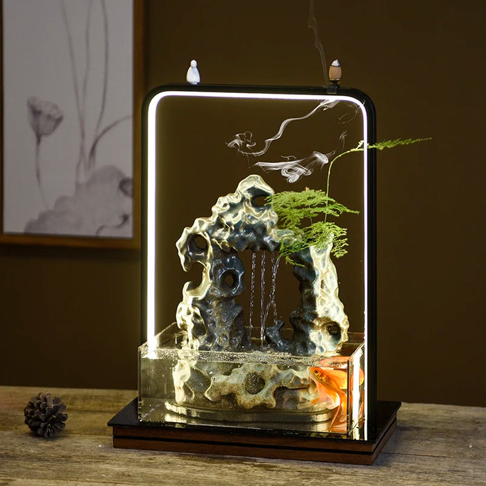 CX Small Mini Desktop Acrylic Change Water Super White Home Aquarium Living Room Fish Globe