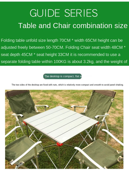 zq Outdoor Folding Tables and Chairs Barbecue Aluminum Alloy Outdoor Camping Lightweight Car Portable