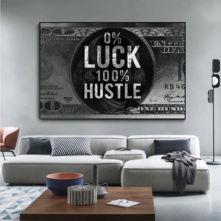 Wall Decor Painting Canvas Luck Hustle Printings On Wall Home Office Decor Pictures Modern Abstract Posters for Home Design