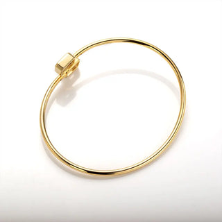 925 Sterling Silver Plated 18k Gold Bangle Bracelet  For Women Charm Bracelet EX Round Cut Moissanite Factory Supplier