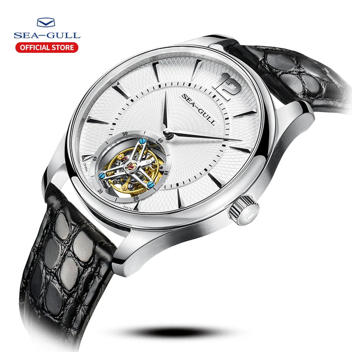 Seagull Manual Machinery Tourbillon Watch Business Casual Crocodile Leather Sapphire Luxury Mechanical Watch 818.27.8810