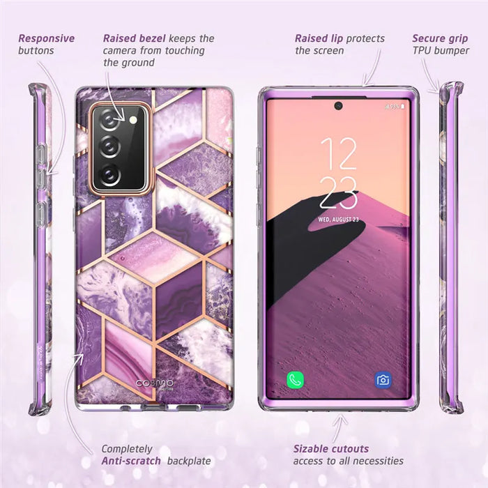 For Samsung Galaxy Note 20 Case 6.7 inch (2020) I-BLASON Cosmo Full-Body Glitter Marble Cover WITHOUT Built-in Screen Protector