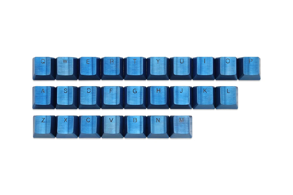 Teamwolf stainless steel MX Metal Keycap for keyboard Alpha 26 key light through back lit Black Blue Gold gradient