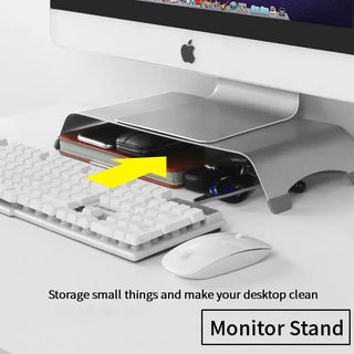 Universal Monitor Stand Holder Aluminum Alloy Laptop TV PC Monitor Stand Bracket Organizer Home Office Desktop Monitor Riser