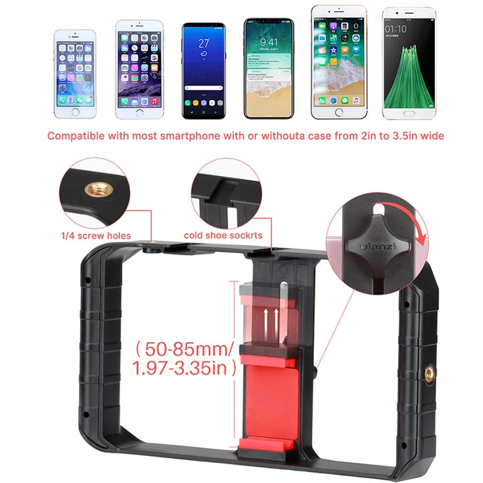 Ulanzi U-Rig Pro Smartphone Video Rig w 3 Shoe Mounts Filmmaking Case Handheld Phone Video Stabilizer Grip Tripod Mount Stand