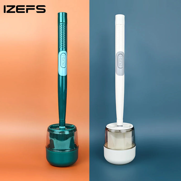 IZEFS Toilet Brush With Cleaning Fluid Multifunctional Cleaning Brush For Restroom WC Wall-mounted Cleaning Tools Home Bathroom