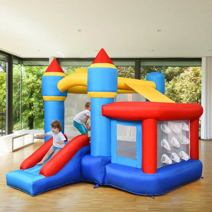 Inflatable Bounce House Castle Slide Bouncer Kids Basketball Hoop Without Blower