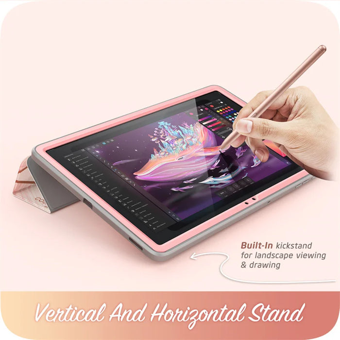 For Samsung Galaxy Tab S7 FE Case 12.4" 2021 Release i-Blason Cosmo Full-Body Trifold with Built-in Screen Protector Smart Cover