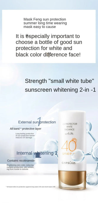 CY Vibrant and Bright Transparent White Isolation Sunscreen Women's Face Uv Protection Refreshing Non-Greasy Free Shipping