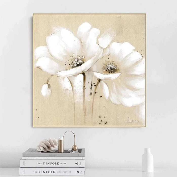 Large Flowers Canvas Art Wall Paintings Home Decor White Abstract Flowers Art Prints Modern Pictures For Living Room Cuadros