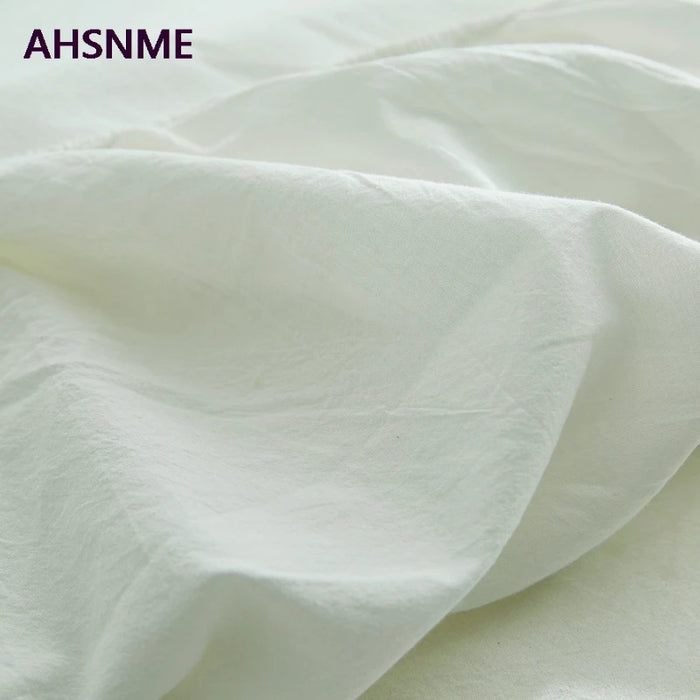 AHSNME White 100% Cotton sheets Super Soft parure de lit Cool Summer Simple Water Fitted Sheet 100/120/135/150/200/180/200cm