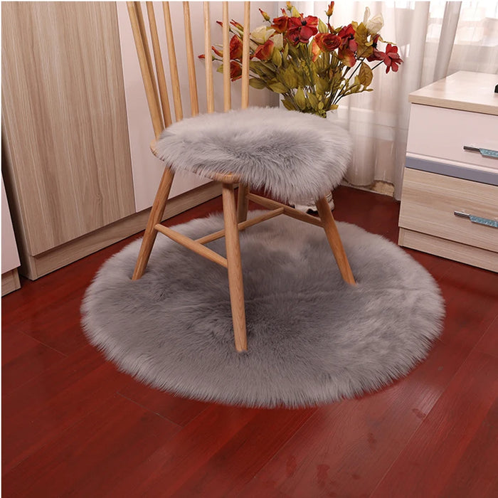 Luxury Soft Small Artificial Sheepskin Rug Chair Cover Bedroom Mat Artificial Wool Warm Hairy Carpet Seat Covers Washable Gift