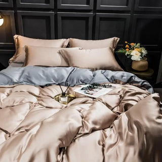 Liv-Esthete Gorgeous 100% Silk Bedding Set Mulberry Silk Beauty Quilt Cover Set Bed Sheet Pillowcase Queen King Bed Linen Set