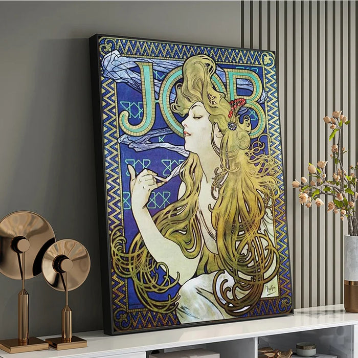 Job Cigarettes by Alphonse Mucha Canvas Art Posters And Prints Art Nouveau Canvas Paintings on the Wall Art Pictures Home Decor