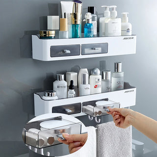 MUSAMBAN Bathroom Shelf Organizer Rack Shampoo Cosmetic Towel Storage Rack Kitchen Holder Household Items Bathroom Accessories