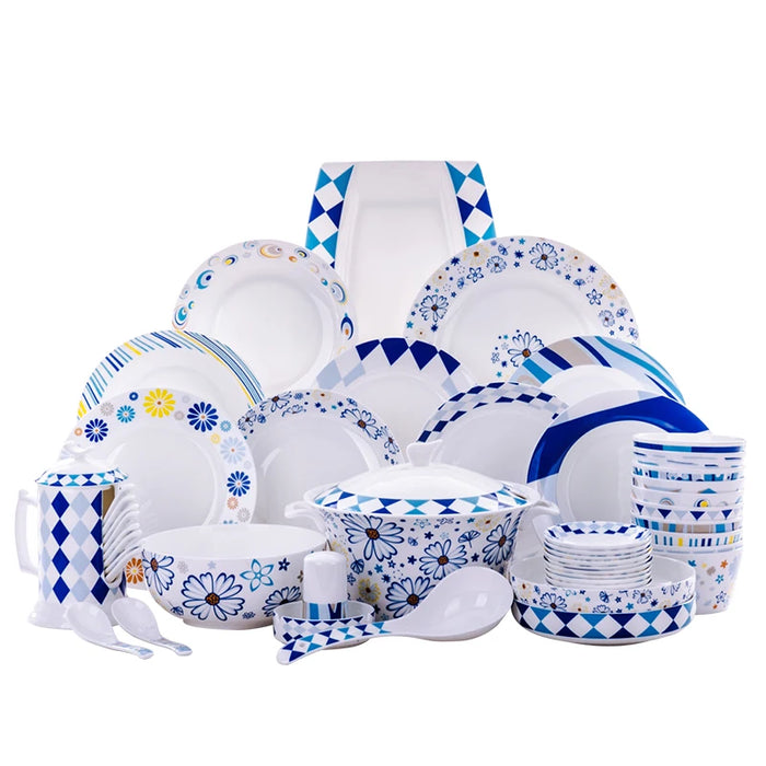 Tangshan Ceramic bone china tableware set 56 PIECES  Korean bowl and plate Nordic set bowl and plate Mediterranean plate