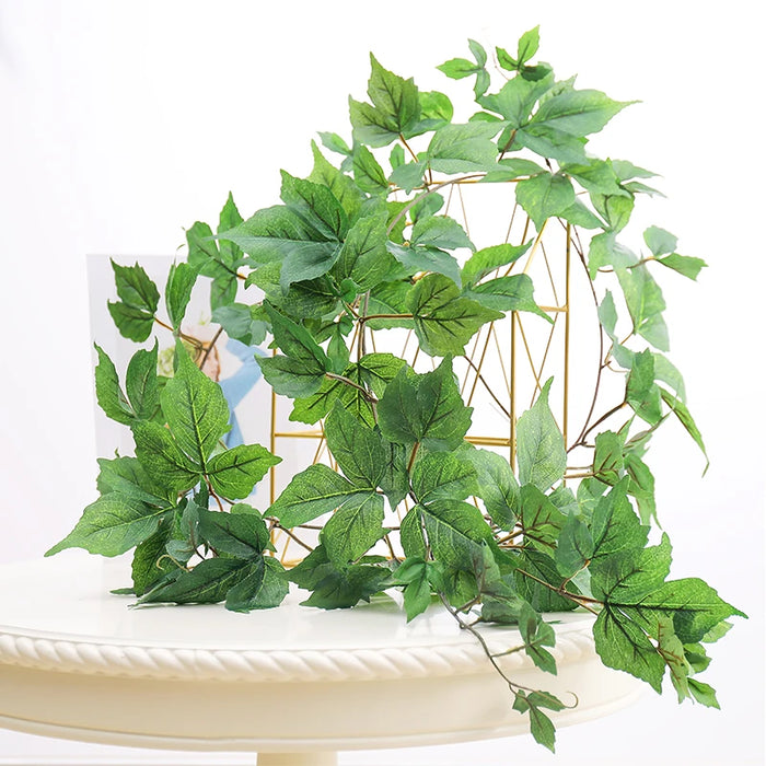 180cm Artificial Plastic Plants Ivy Maple leaf garland tree Fake Autumn leaves Rattan Hanging Vines for Wedding Home Wall Decor