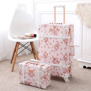 TRAVEL TALE 20"24"26 Inch Women Retro Spinner Rolling Luggage Set Trolley Floral Suitcase Trolley Bags
