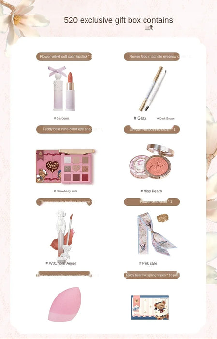 TT New Flower Know Flower God Confession Gift Box Makeup Gift Lip Lacquer Highlight Eyeshadow