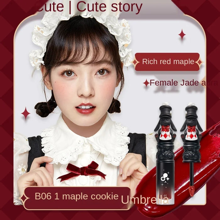 TT Black Rabbit Cute Story Qijing Tea Party Velvet Lip Lacquer Lipstick Matte Soft Mist Color Moisturizing