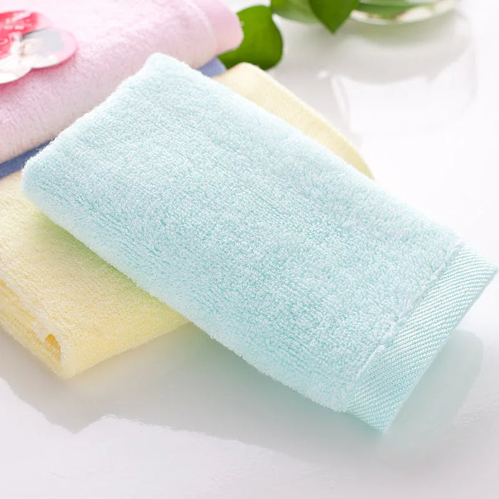 Bamboo fiber towel solid thickening Small mini towel baby wipes quick dry hand towel children bathroom wash face towel