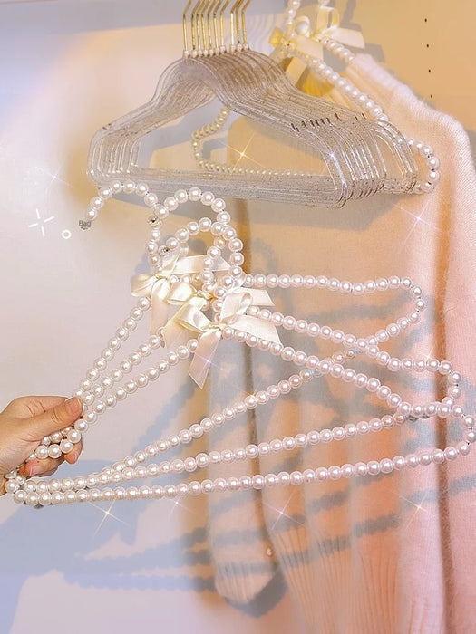 TT Pearl Hanger Transparent Fairy Home Storage Girl Cute Light Luxury Children Clothes Hanging