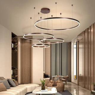 Modern LED Circle Ceiling Chandelier Lustre Lamp Indoor Lighting For Living Room Study Bedroom Lamps Round Rings Home Decoration