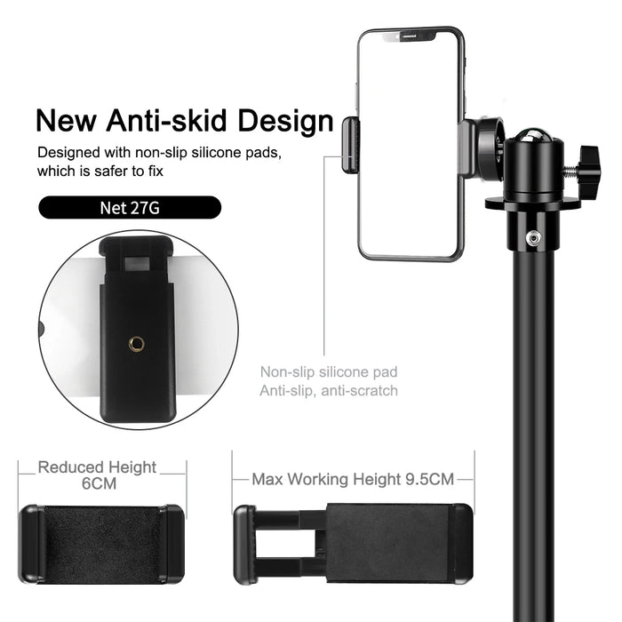 SH Selfie Tripod 1/4 Screw Head Aluminum Tripod For Phone Stand Mount Digital Camera With Bluetooth-compatible Remote Control