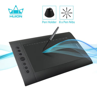 HUION H610 PRO V2 Graphics Tablet Professional Drawing Digital Tablets Battery-Free Stylus Pen Tablets Tilt Support 8192 Levels