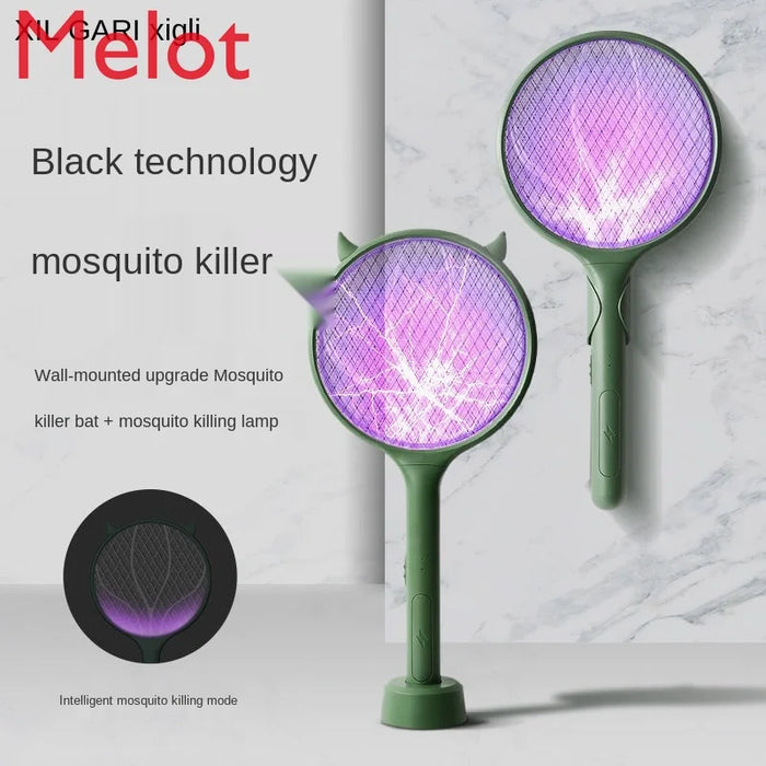 Luxury Electric Mosquito Swatter Rechargeable Household Powerful Mosquito Killing Lamp Two-in-One Mosquito Swatter Power Swatter