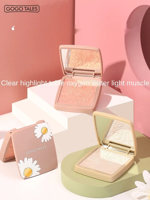 zq Little Daisy Highlight Contour Compact Glitter Face Brightening Natural Three-Dimensional Fairy Ginger