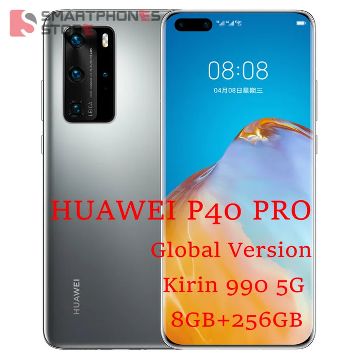 Global Verson Huawei P40 Pro 5G Mobile Phone 6.58 " Kirin 990 8GB 256GB Android 10 Bluetooth 5.1 In-Screen WiF, 6 SA NSA