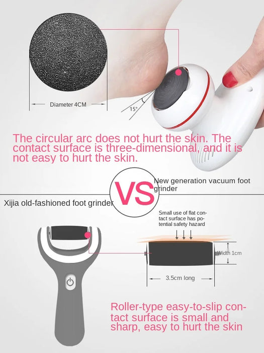 Cy Dust Collection Electric Pedicure Tool Rechargeable Foot Callus Remover Calluses Get Rid of Foot Skin Pedicure Device