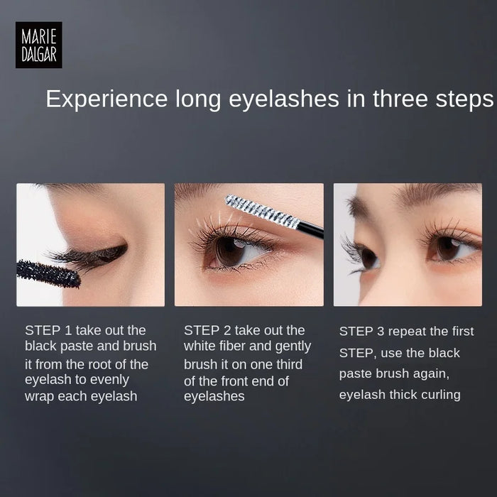 TT MARIE DALGAR Black Tassel Mascara Female Base Waterproof Long Curling Styling Liquid Not Easy to Smudge