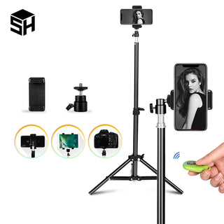 SH Selfie Tripod 1/4 Screw Head Aluminum Tripod For Phone Stand Mount Digital Camera With Bluetooth-compatible Remote Control